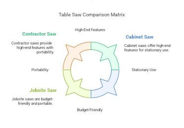 Cabinet Table Saws vs. Contractor Saws