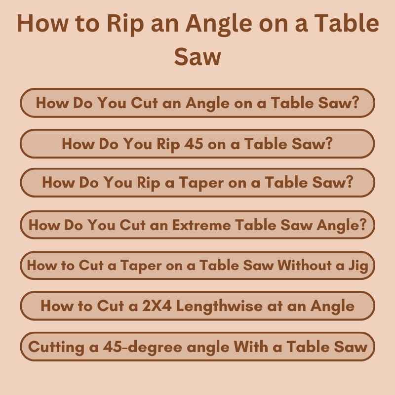How to Rip an Angle on a Table Saw