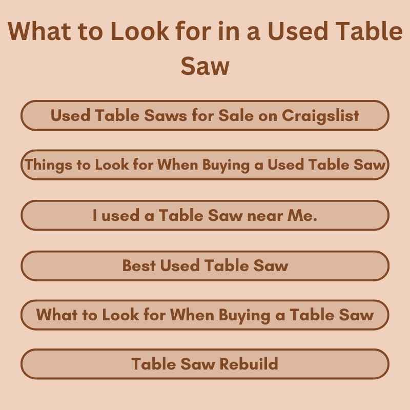 What to Look for in a Used Table Saw