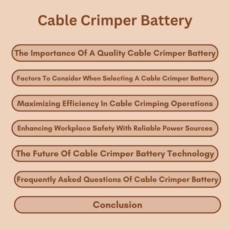 Cable Crimper Battery