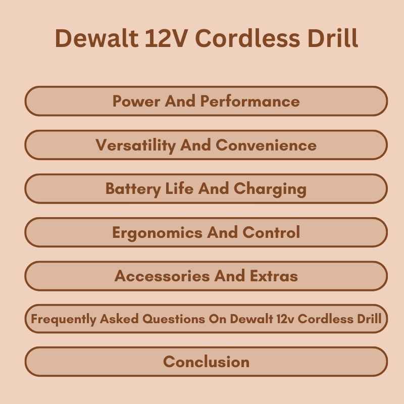 Dewalt 12V Cordless Drill
