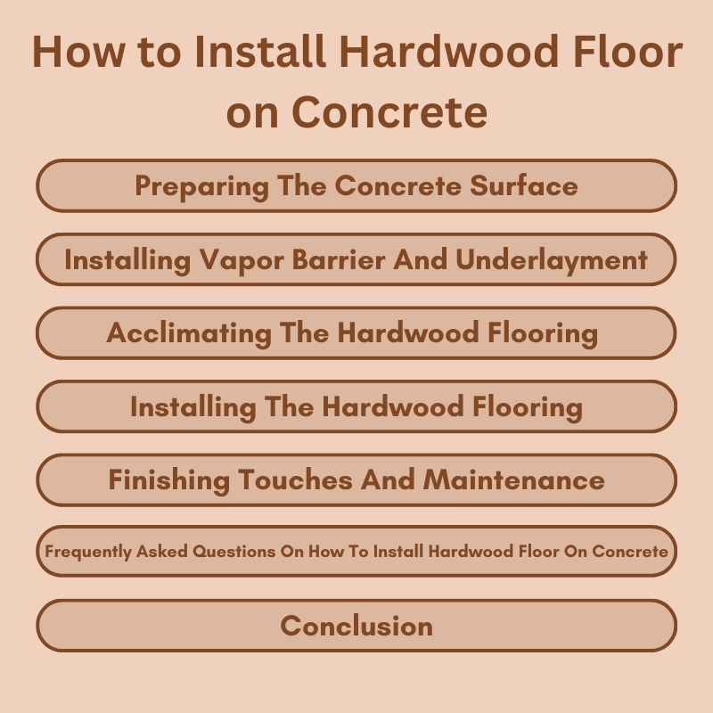 How to Install Hardwood Floor on Concrete