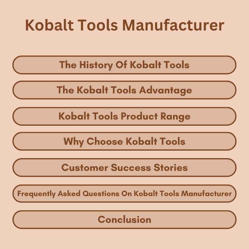 Kobalt Tools Manufacturer