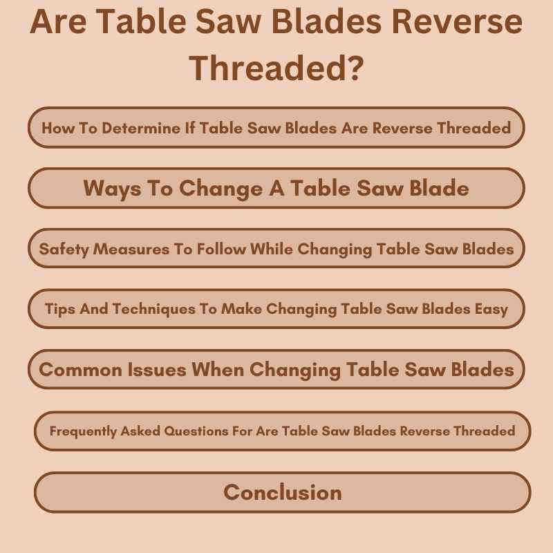 Are Table Saw Blades Reverse Threaded