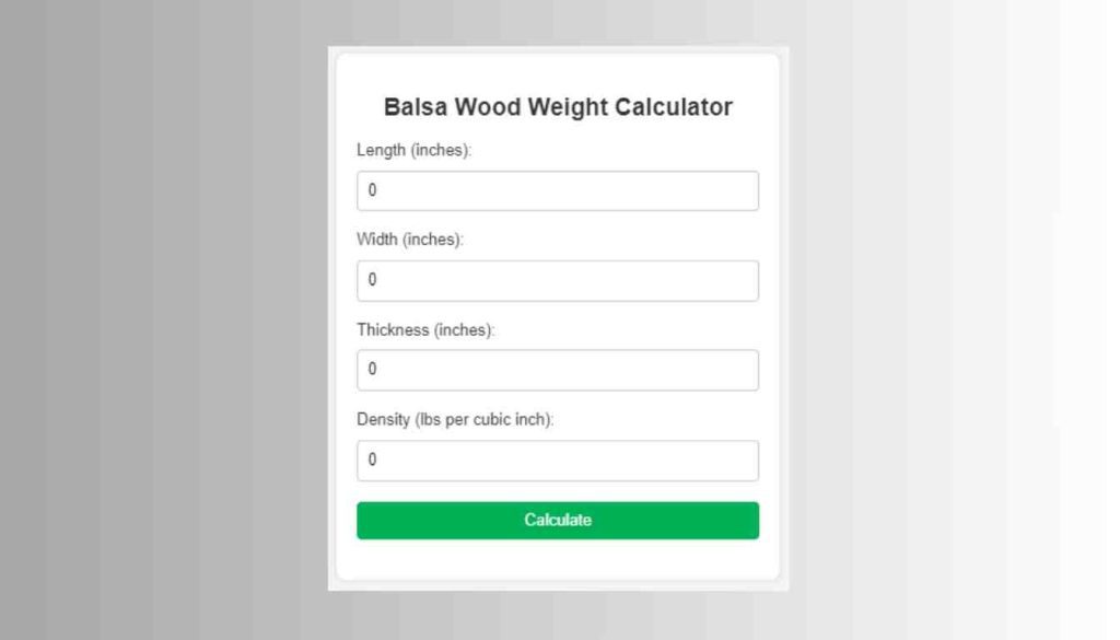 Balsa Wood Weight Calculator Woodworking Advisor