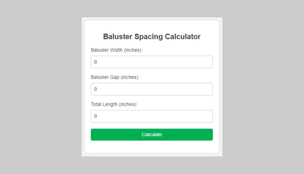 Baluster Spacing Calculator – Woodworking Advisor