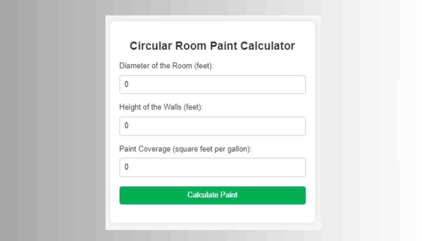 Circular Room Paint Calculator