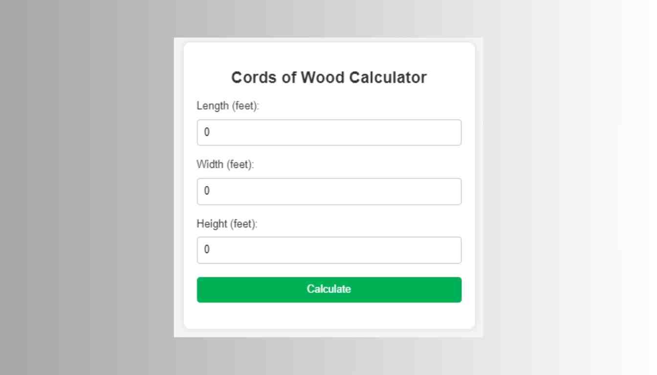 Cords Of Wood Calculator