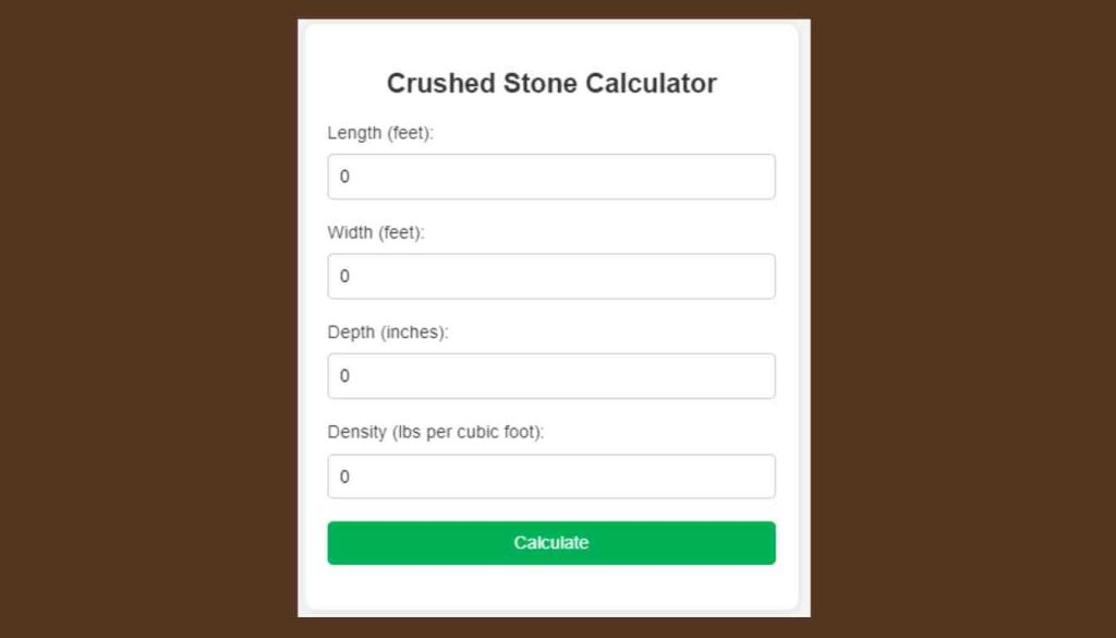 Crushed Stone Calculator Woodworking Advisor