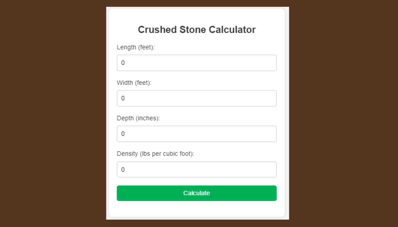 Crushed Stone Calculator