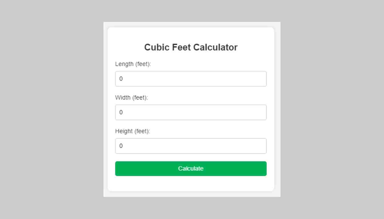 Cubic Feet Calculator