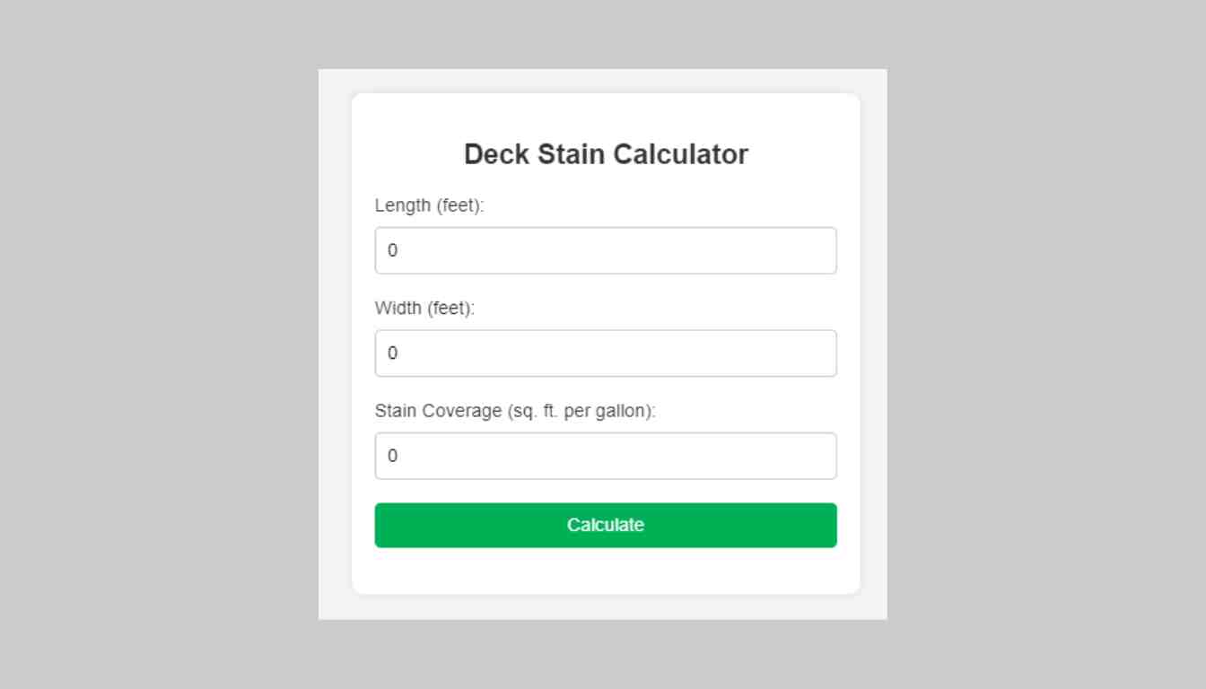 Deck Stain Calculator