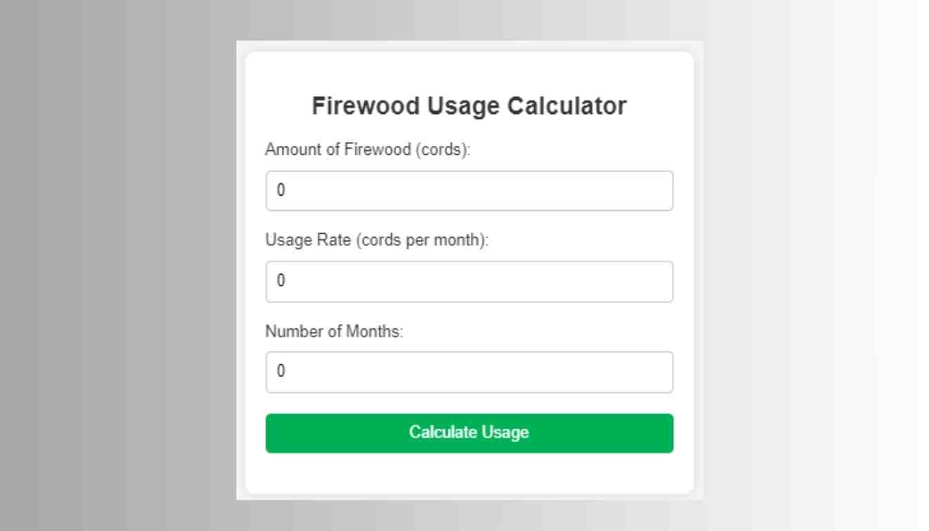 Firewood Usage Calculator