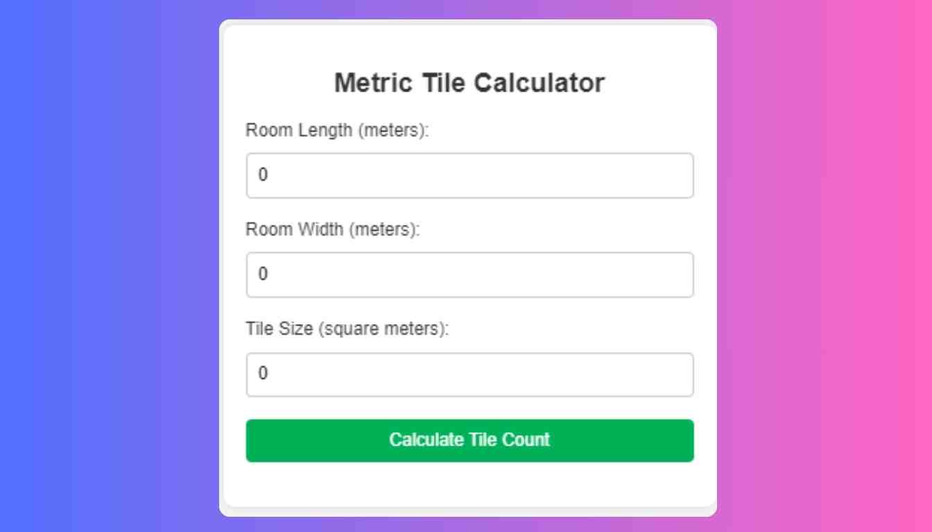 Metric Tile Calculator