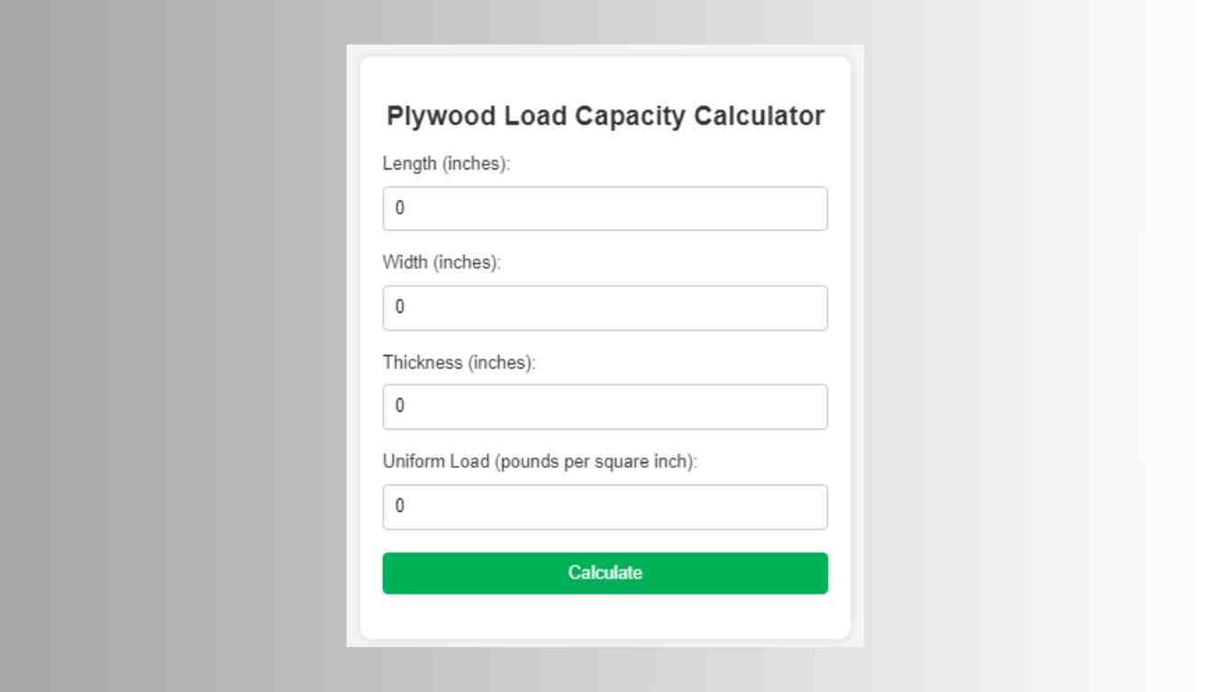 Plywood Load Capacity Calculator