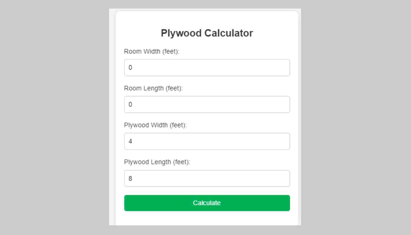 Plywood calculator