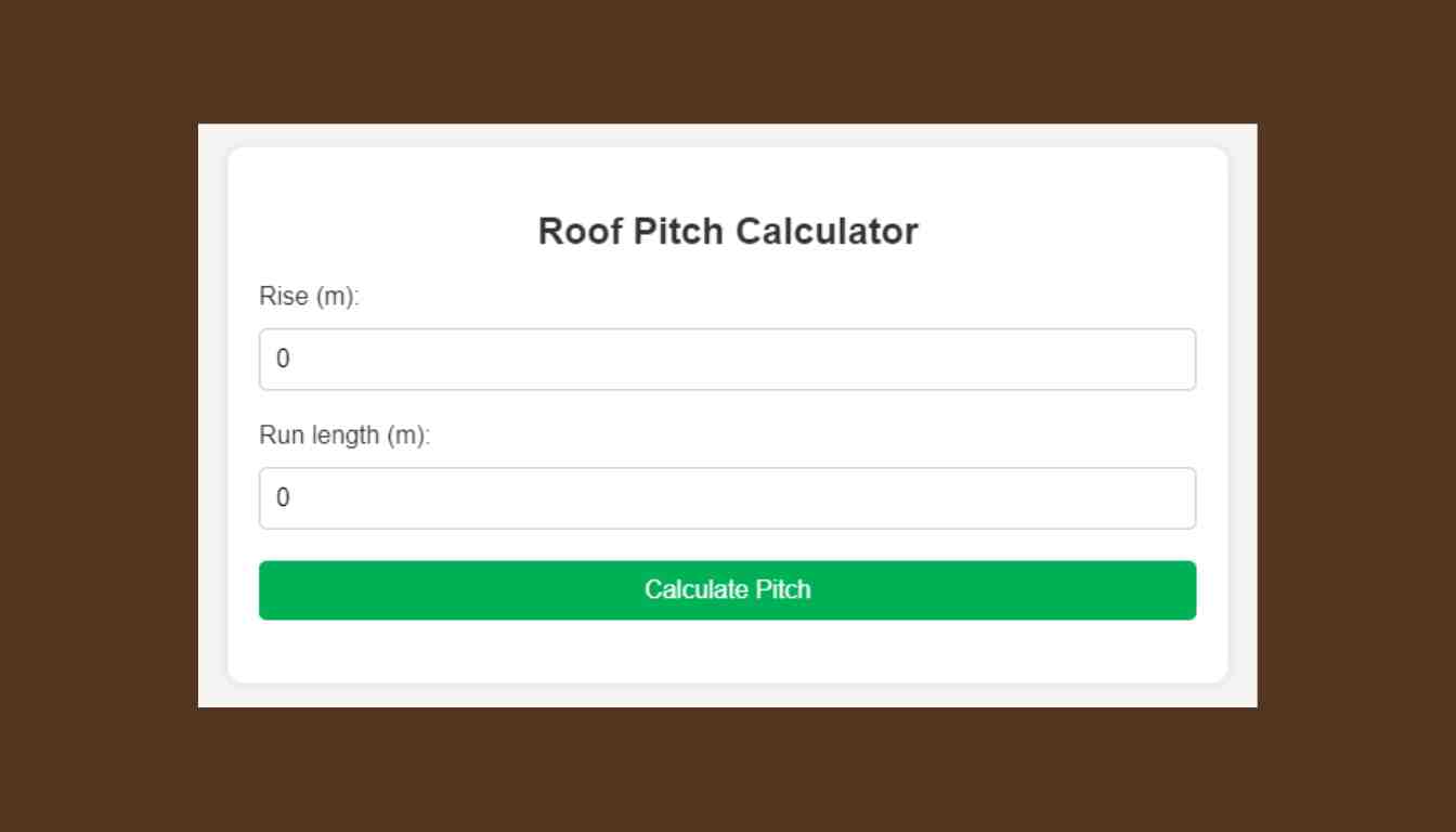 Roof Pitch Calculator