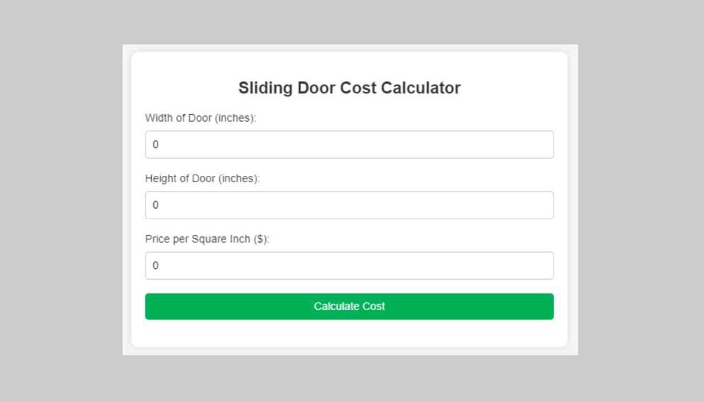Sliding Door Cost Calculator Woodworking Advisor