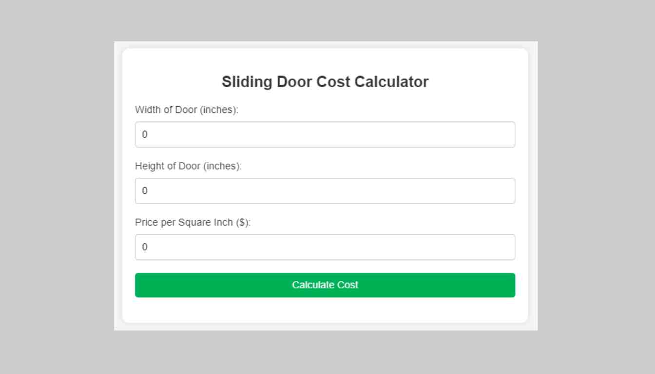 Sliding Door Cost Calculator