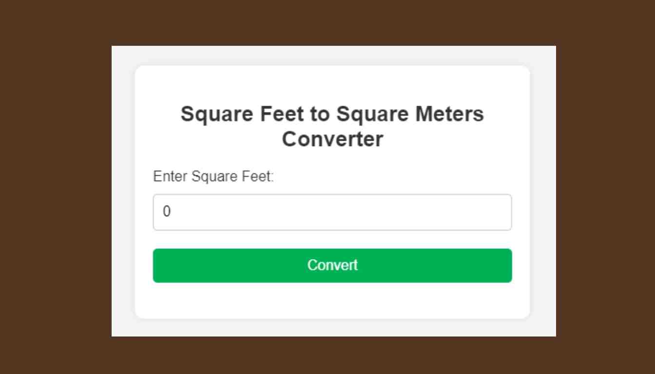 Square Feet To Square Meters