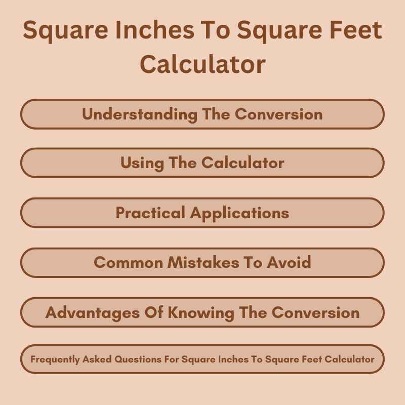 Square Inches To Square Feet Calculator