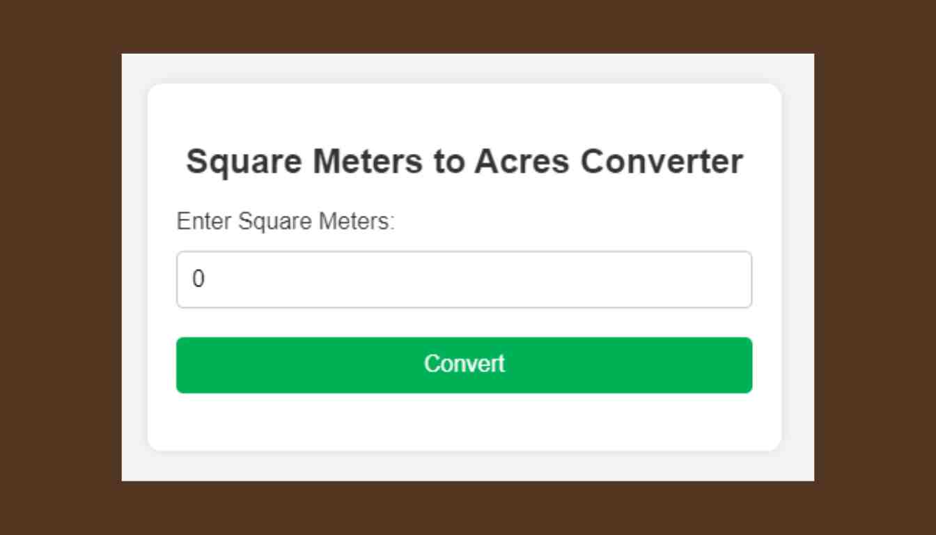 Square Meters To Acres