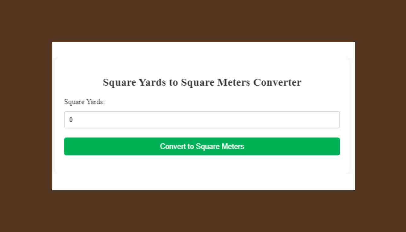 Square Yards To Square Meters