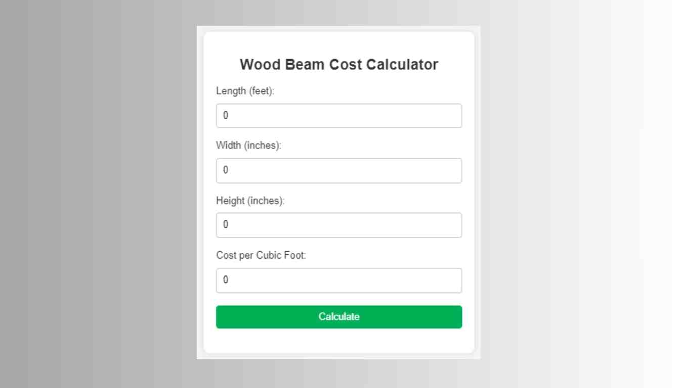 Wood Beam Cost Calculator