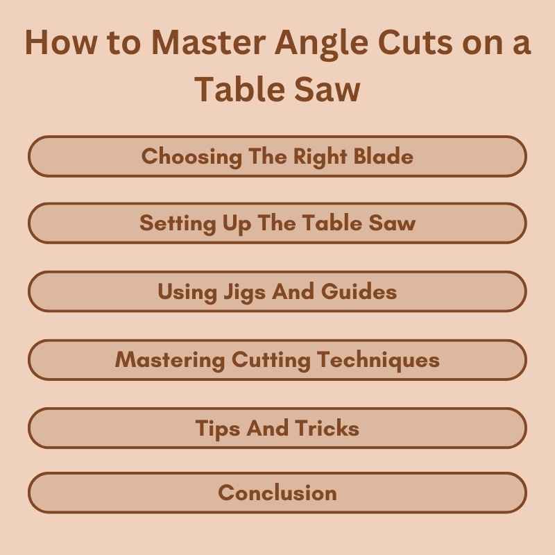 How to Master Angle Cuts on a Table Saw