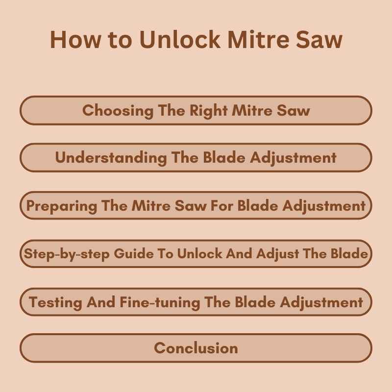 How to Unlock Mitre Saw