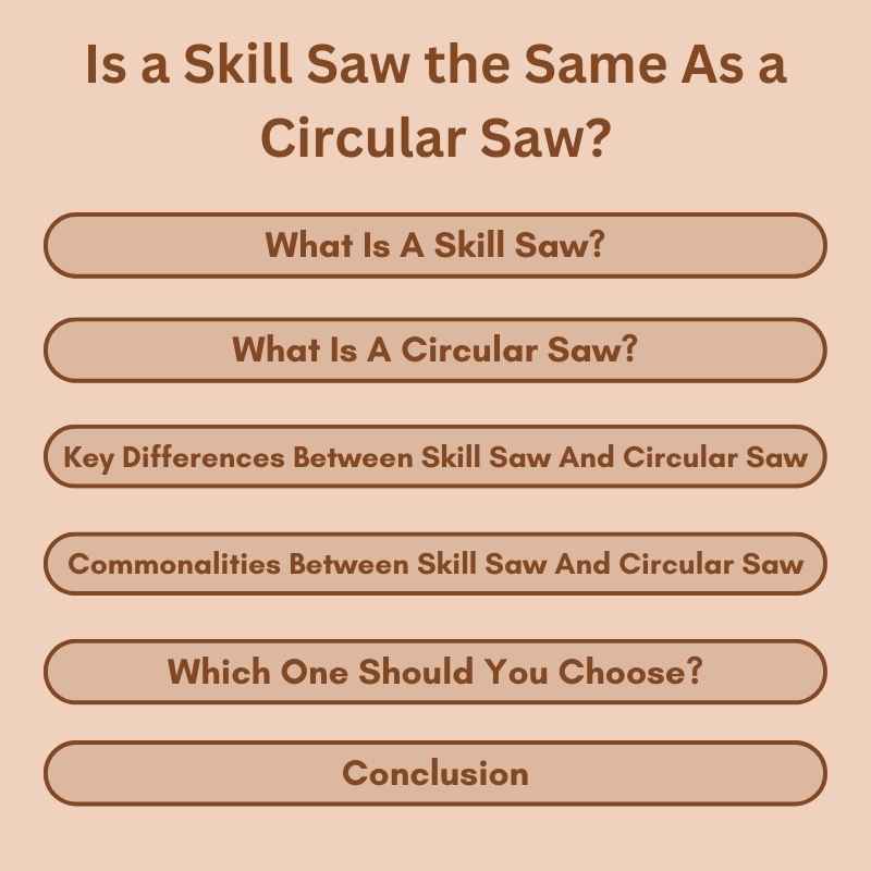 Is a Skill Saw the Same As a Circular Saw?