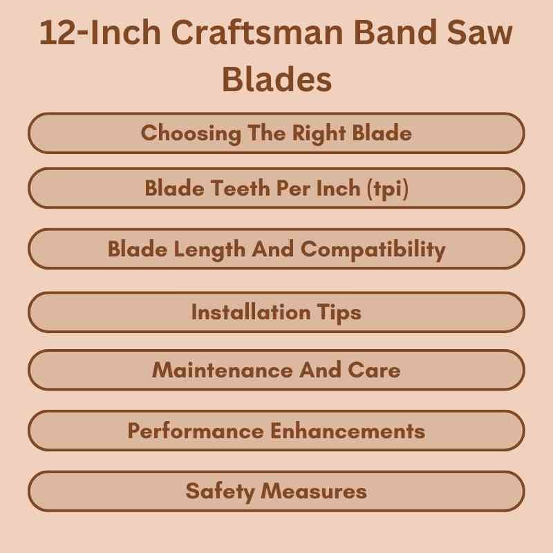 12-Inch Craftsman Band Saw Blades
