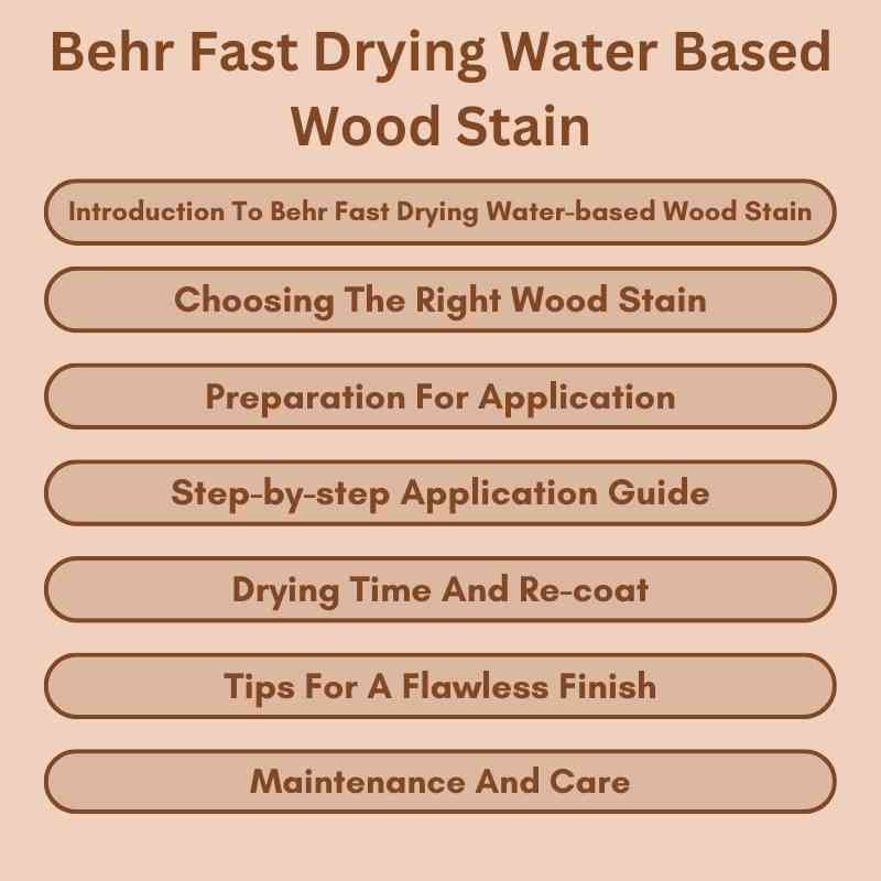 Behr Fast Drying Water Based Wood Stain