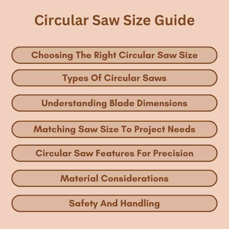 Circular Saw Size Guide