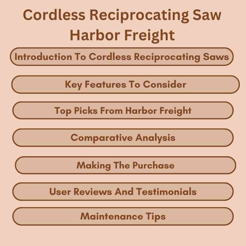 Cordless Reciprocating Saw Harbor Freight