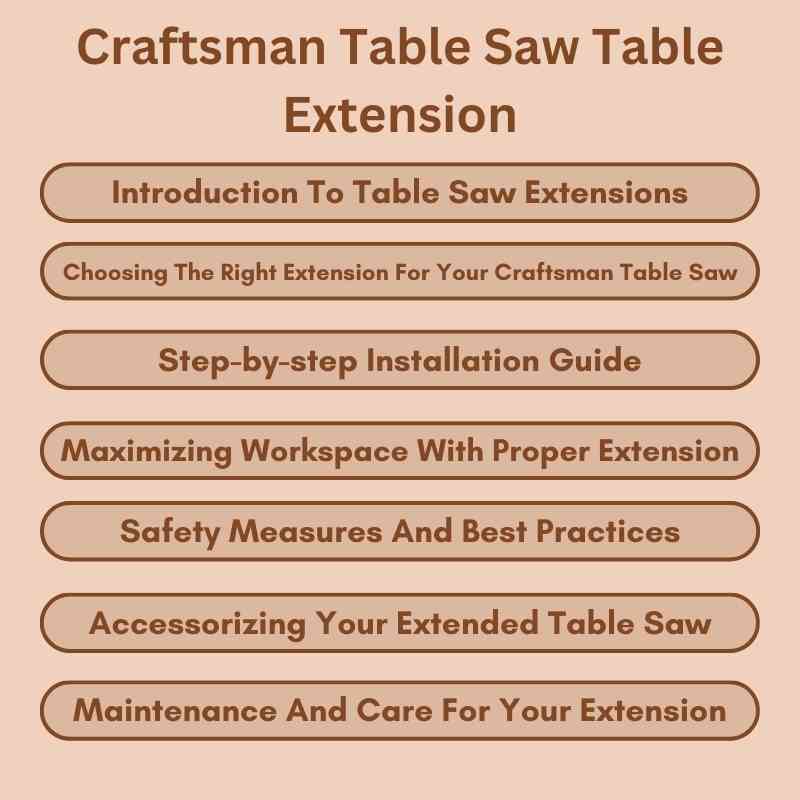 Craftsman Table Saw Table Extension