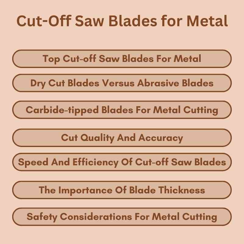 Cut-Off Saw Blades for Metal