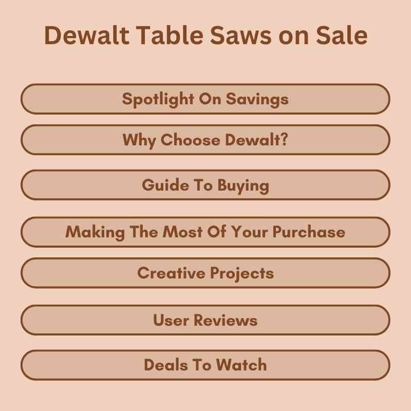 Dewalt Table Saws on Sale