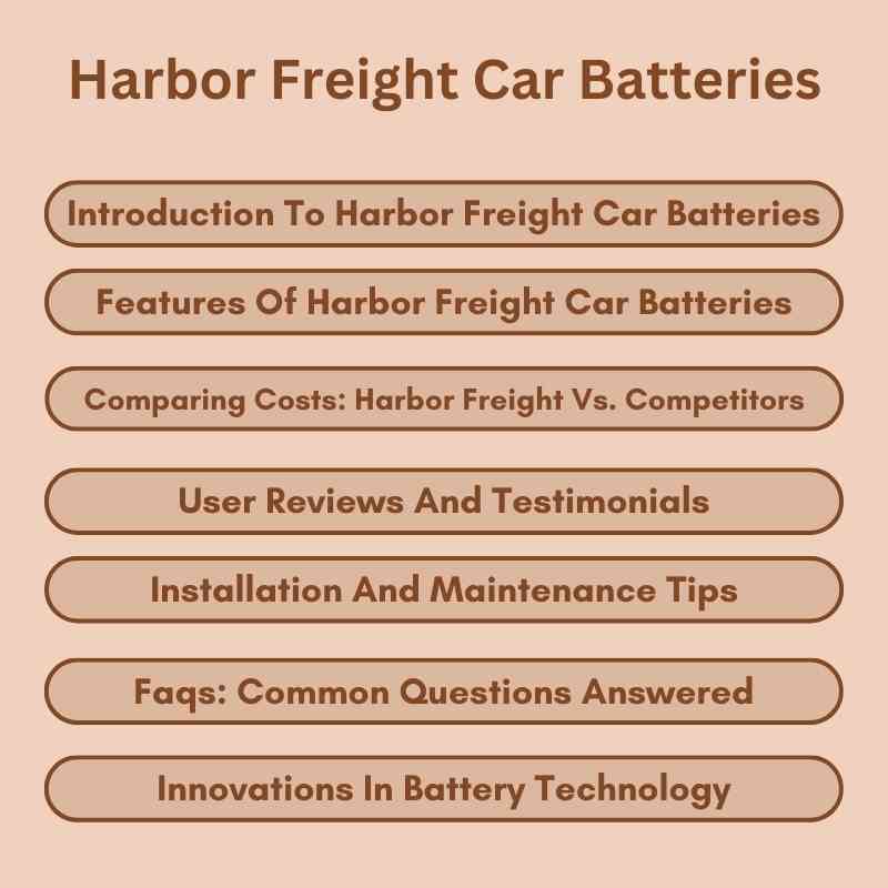 Harbor Freight Car Batteries