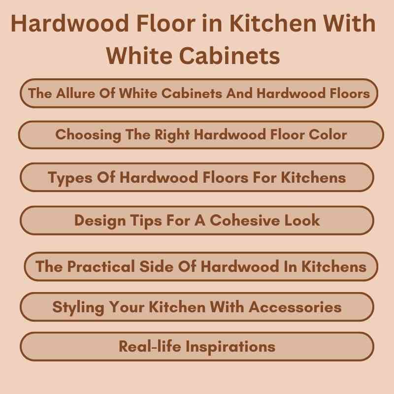 Hardwood Floor in Kitchen With White Cabinets