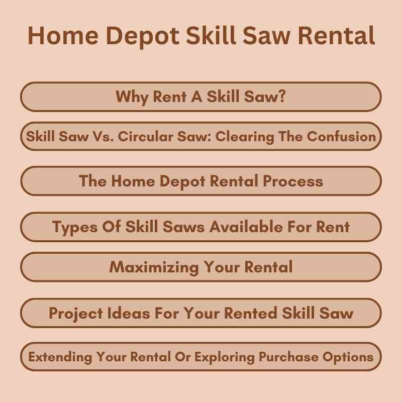 Home Depot Skill Saw Rental