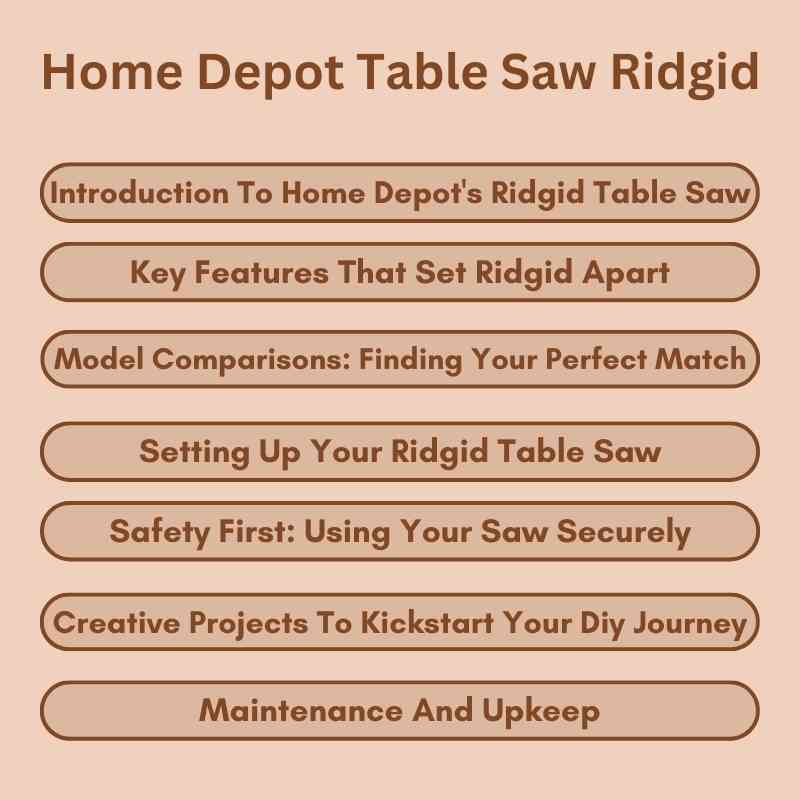 Home Depot Table Saw Ridgid