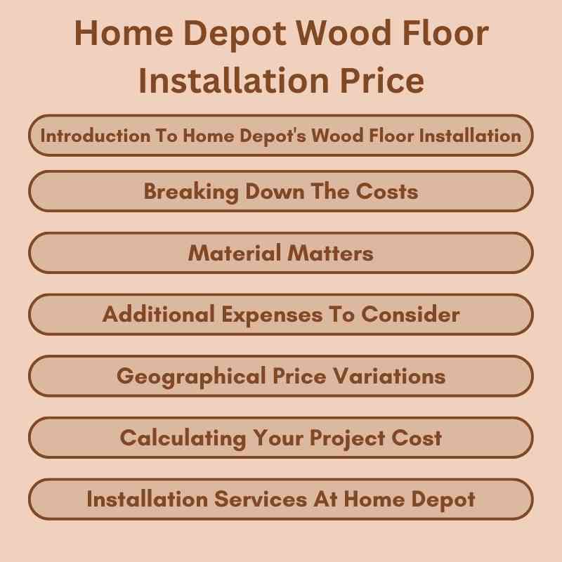 Home Depot Wood Floor Installation Price