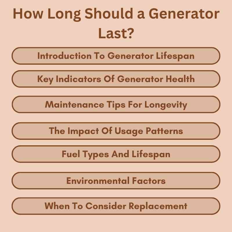 How Long Should a Generator Last