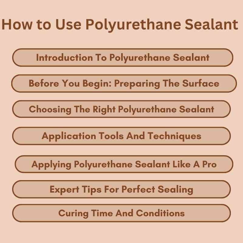 How to Use Polyurethane Sealant