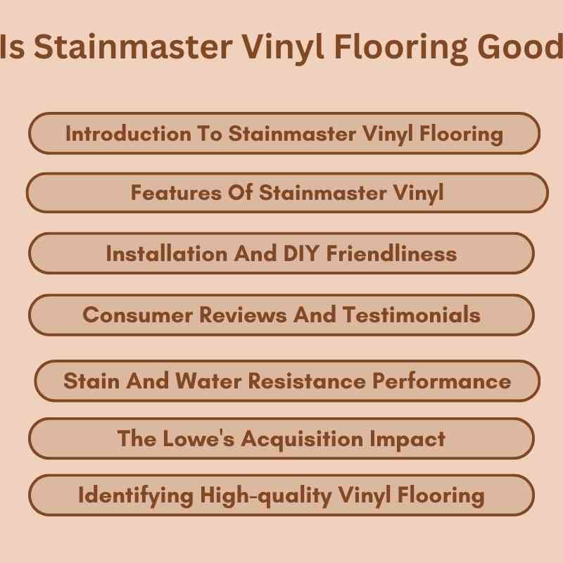 Is Stainmaster Vinyl Flooring Good