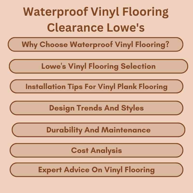 Waterproof Vinyl Flooring Clearance Lowe's
