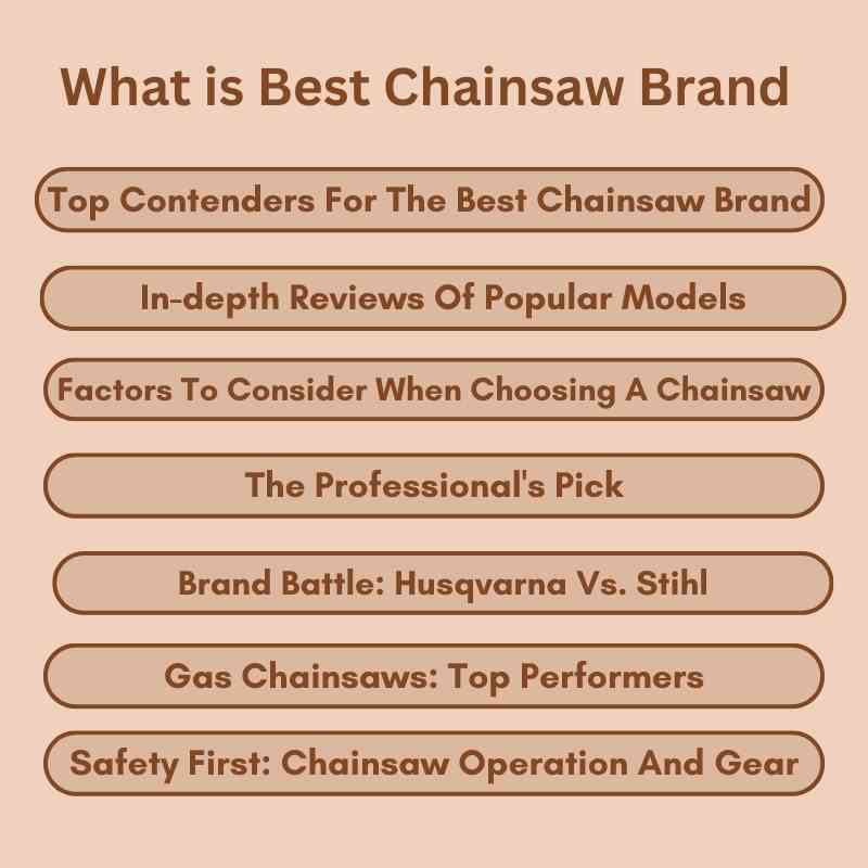 What is Best Chainsaw Brand