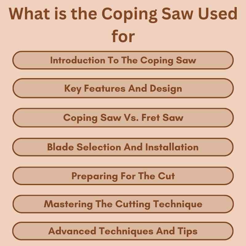 What is the Coping Saw Used for