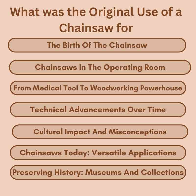 What was the original use of a chainsaw for surprising history